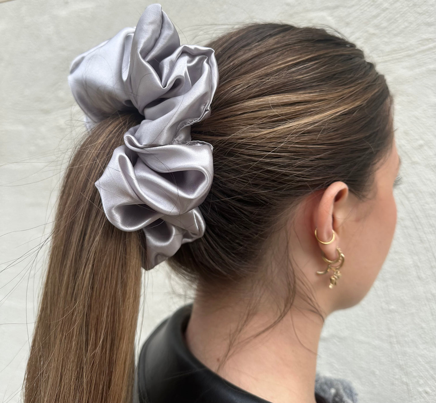 XL Satin Scrunchie Silver image 2
