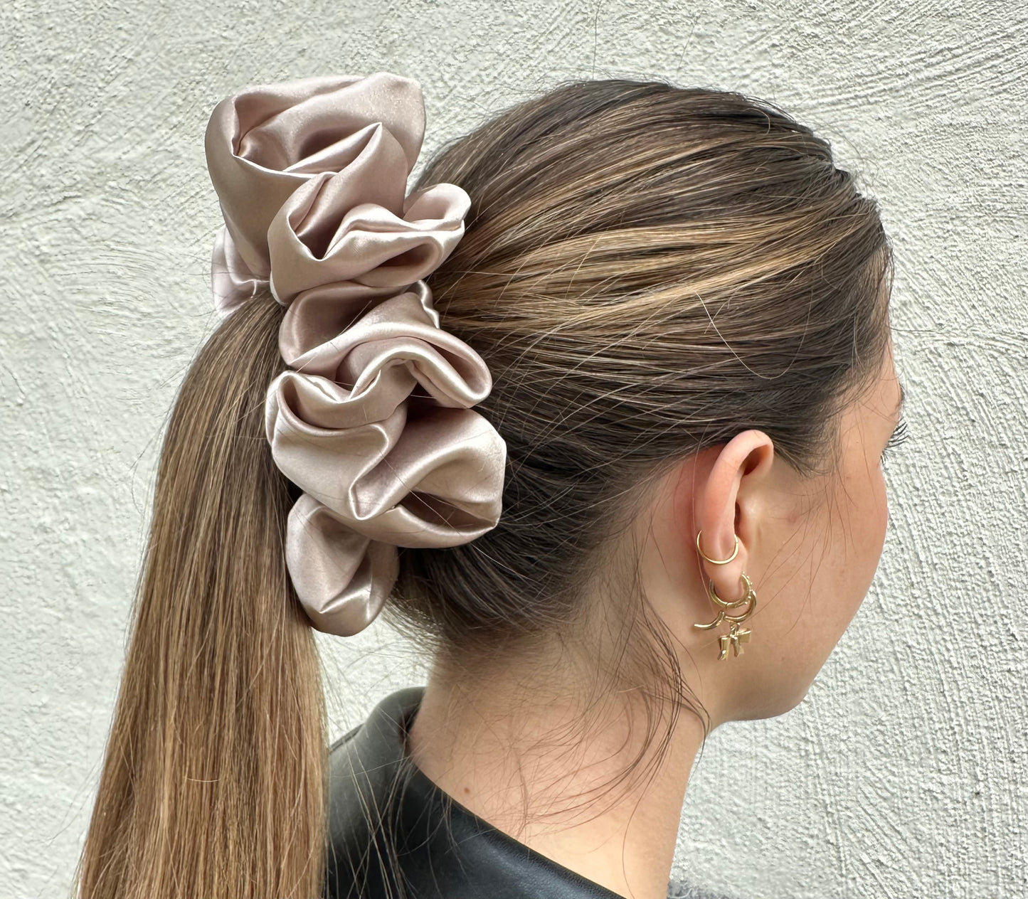 XL Satin Scrunchie Latte image 2