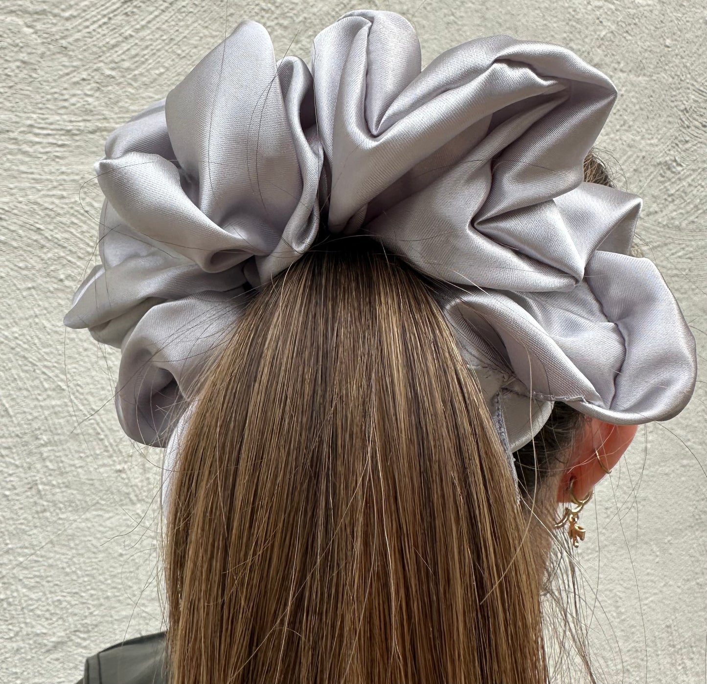XL Satin Scrunchie Silver image 1